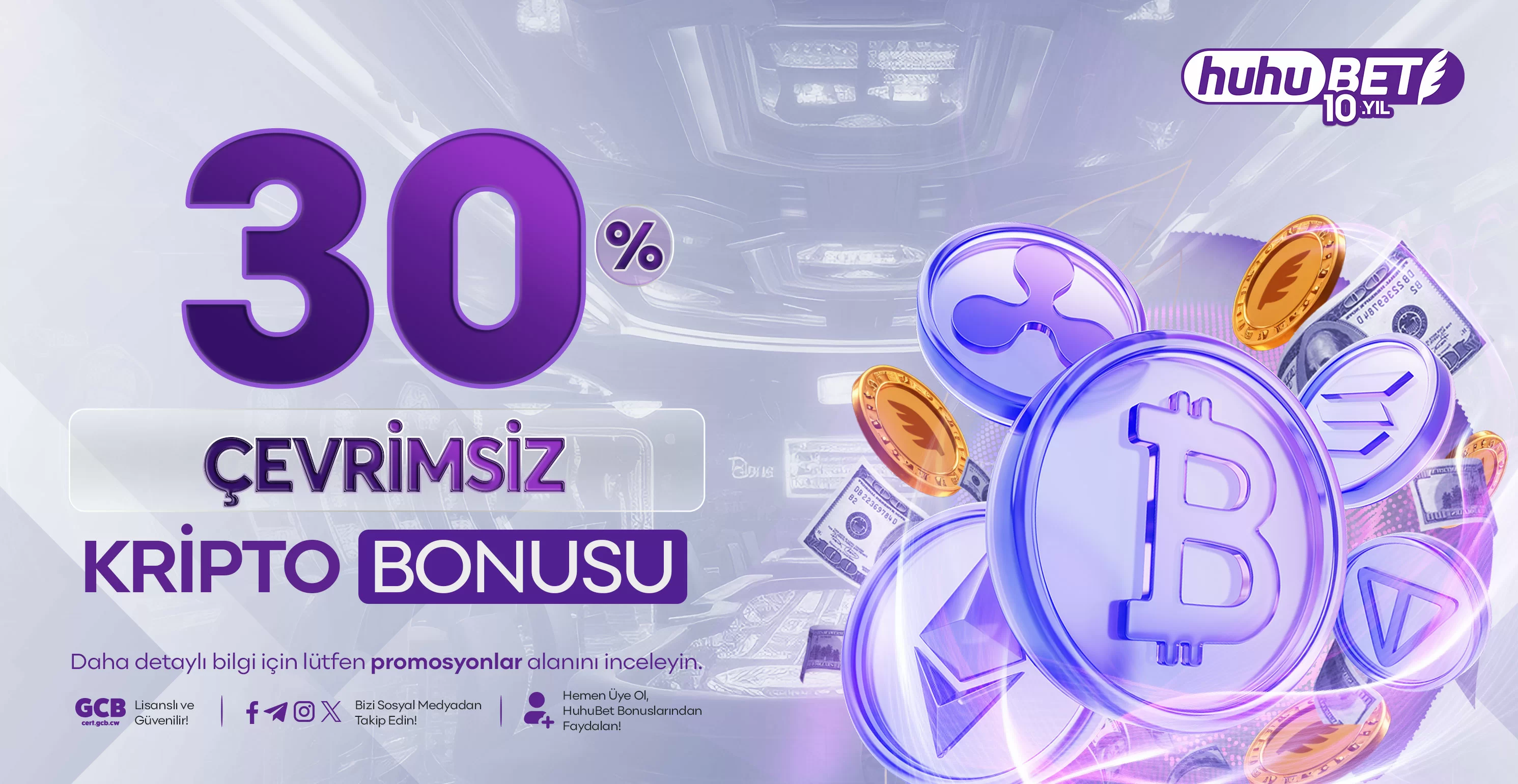 HuhuBet kripto bonusu ve spin
